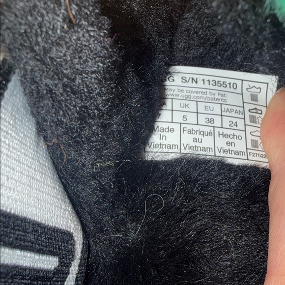 NWOT UGG 1135510 Fluff Yeah Slide Checkered Slipper Black Multi Women’s Size 7 - Picture 7 of 7